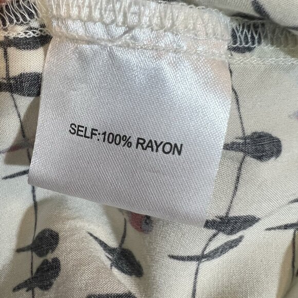 Jane and Delancey Women’s Blouse Birds Tab Sleeve Button Rayon Shirt Plus 1X - Picture 5 of 11
